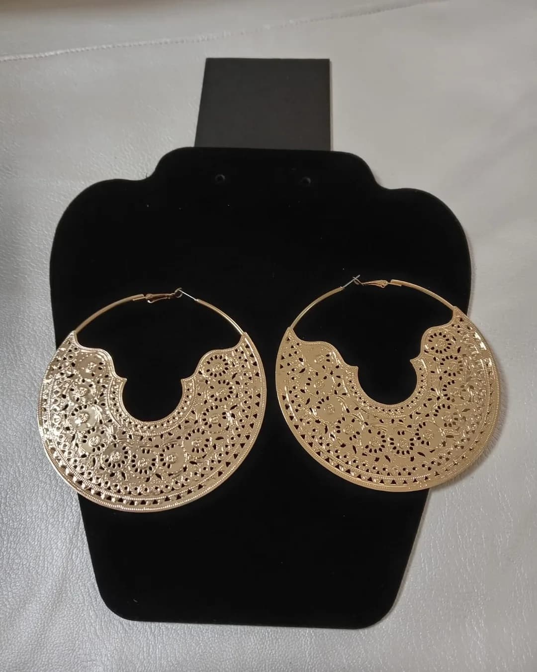 The Filigree Hoop Earrings, front view